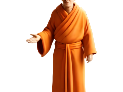 Meditative Monk Figurines Modèles 3D en vedette