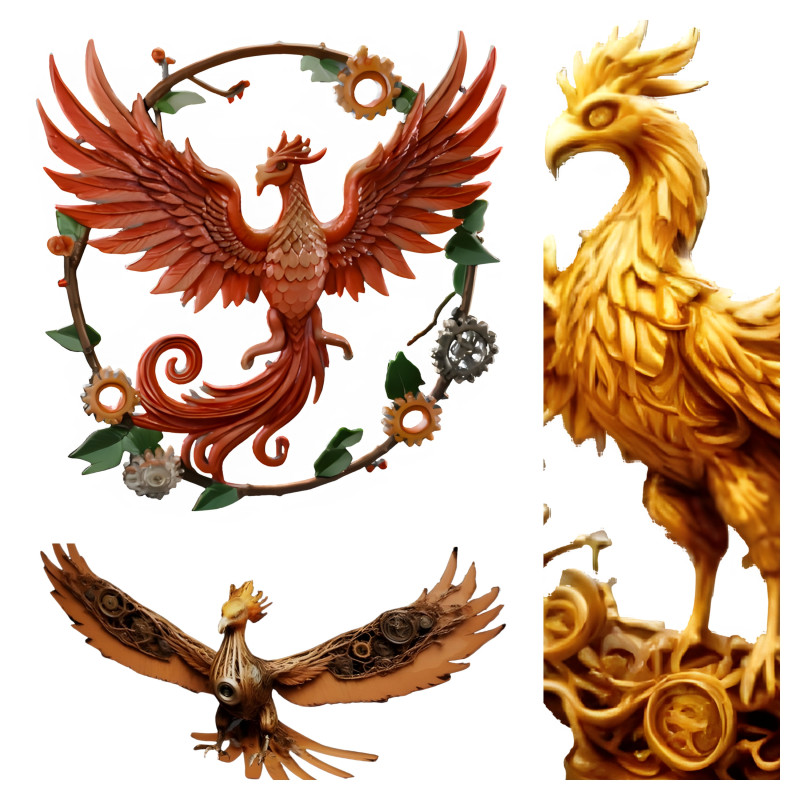 Mythical Phoenix Collection Modèles 3D en vedette .c4d .max .obj .3ds .fbx .stl .blend