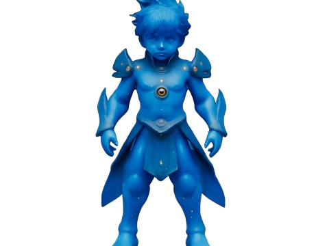 Fantasy Warriors Collection - Dark Knight Blue Mage and Golden Warrior Figurines 3D Print Model