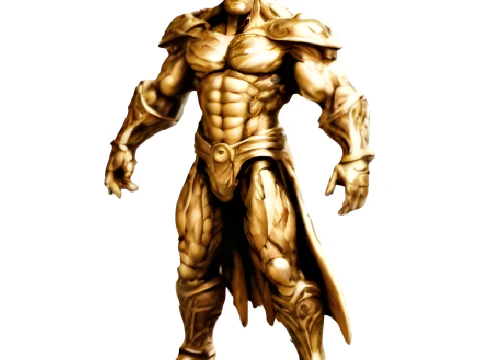 Fantasy Warriors Collection - Dark Knight Blue Mage and Golden Warrior Figurines 3D Print Model
