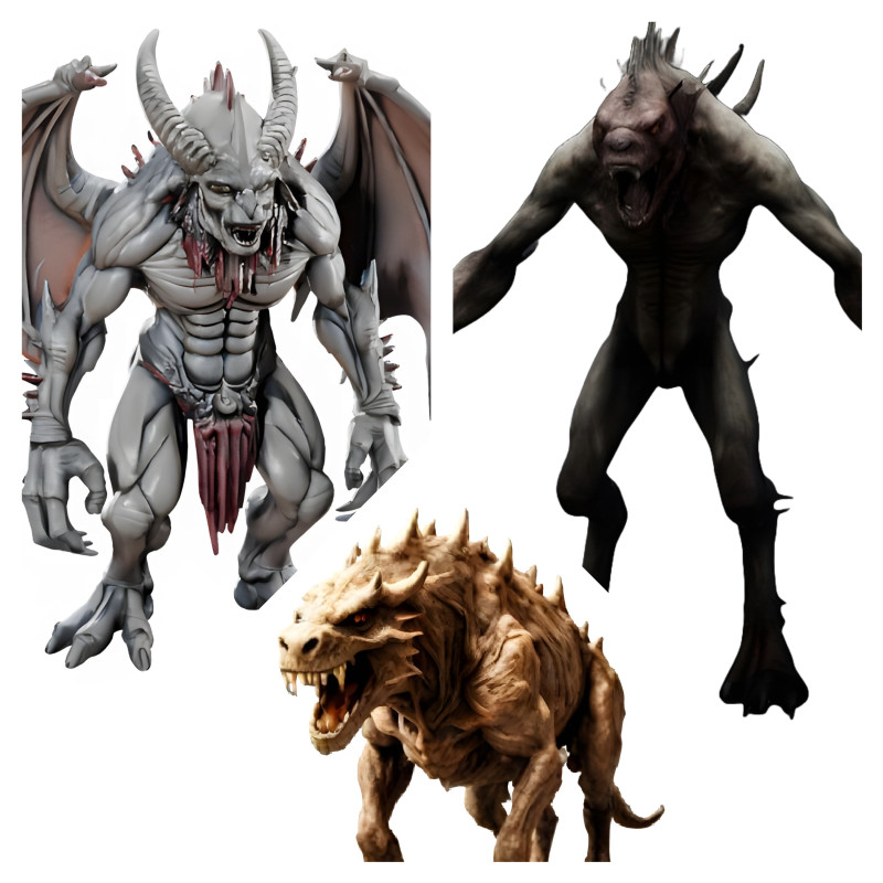 Dark Legends Collection Monster Series 3D Print Model .c4d .max .obj .3ds .fbx .stl .blend