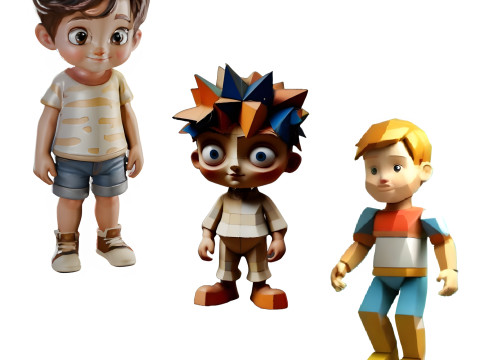 Little Adventurers Collection - Stylized Children Characters Modelo de Impressão 3D