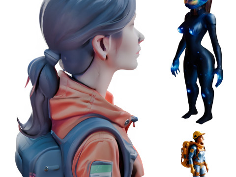 Adventurer and Space Explorer Collection 3Dプリントモデル