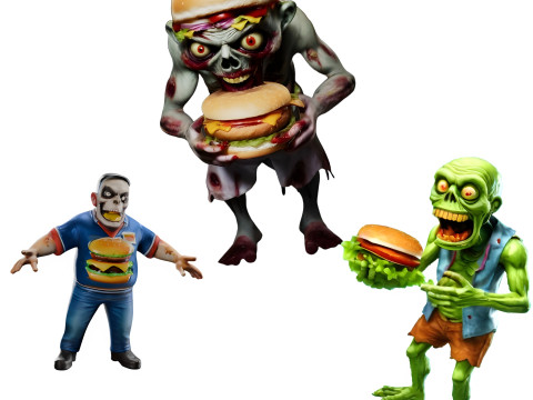 Zombie Burger Buddies 3Dプリントモデル