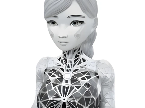 Cybernetic Beauty Series - Feminine Android Busts 3D Print Model