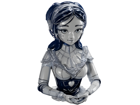 Cybernetic Beauty Series - Feminine Android Busts 3D Druckmodell