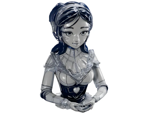 Cybernetic Beauty Series - Feminine Android Busts 3D Print Model