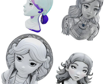 Charming Character Busts Collection Modelo de impresión 3D