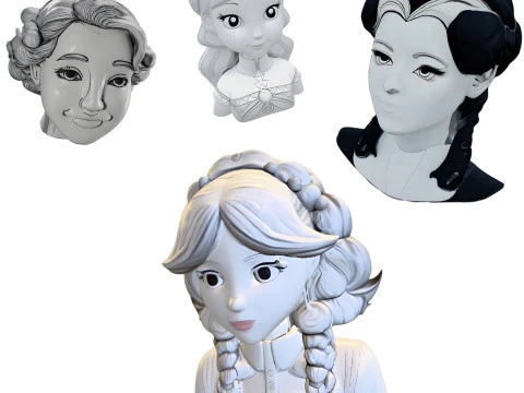 Kolekcja stylizowanych biust&oacute;w kobiecych Model do druku 3D