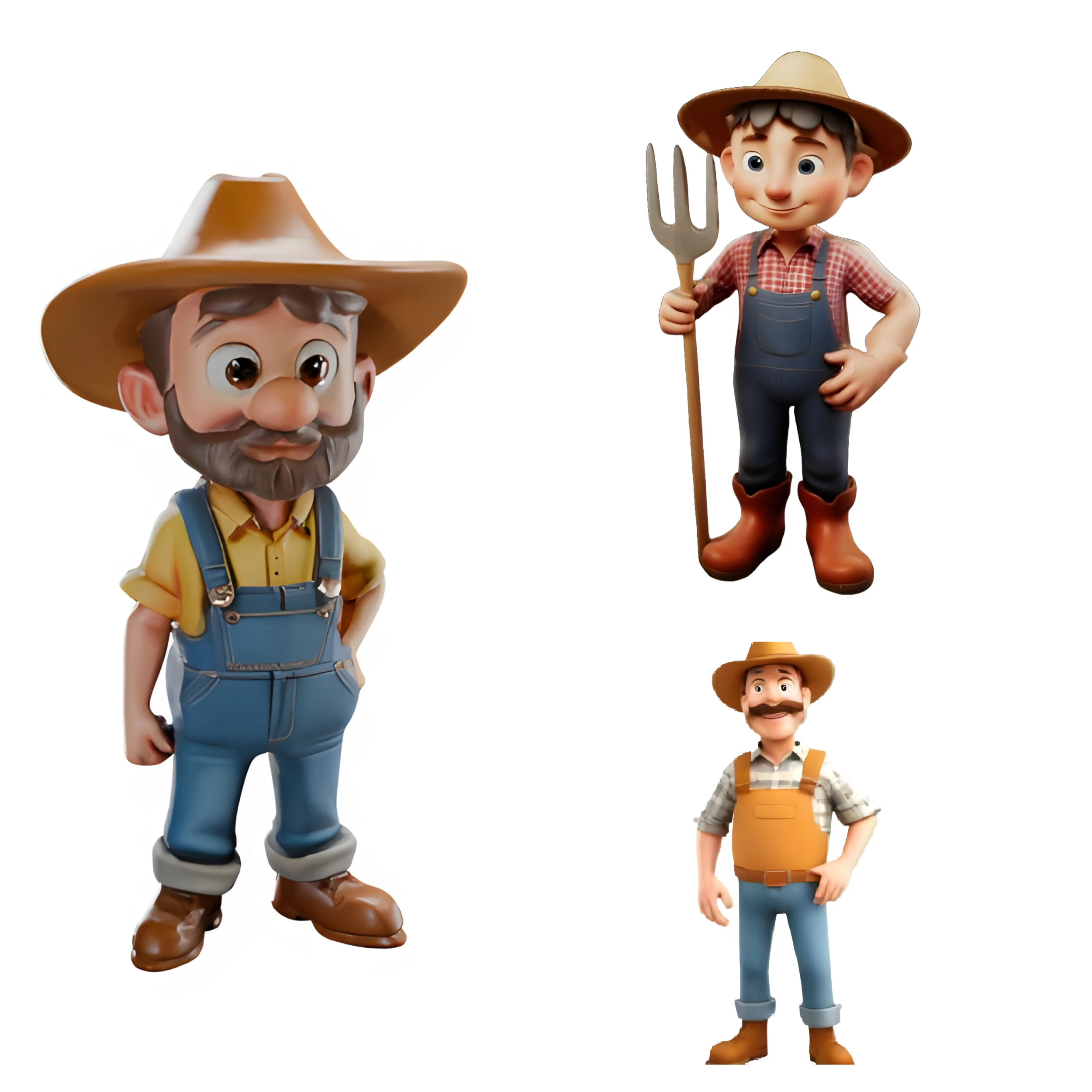Friendly Farm Folk Character Set 3D Print Model .c4d .max .obj .3ds .fbx .stl .blend 