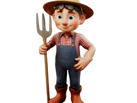 Friendly Farm Folk Character Set 3D Print Model