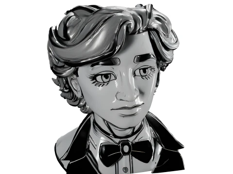 Noir Character Collection - Vintage herenbustes 3D printmodel