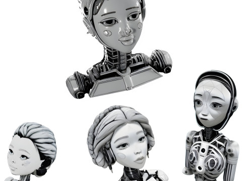 Astrodroid Girl Bust Collection 3Dプリントモデル