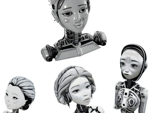 Astrodroid Girl Bust Collection 3D Print Model