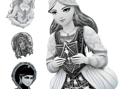 Ethereal Maiden Series - Medieval Fantasy Busts Collection 3D Print Model
