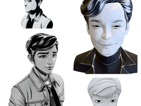 Contemporary Character Bust Collection 3Dプリントモデル