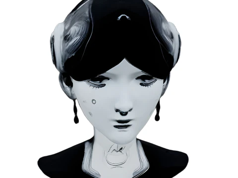 Cyberpunk Era Ladies Collection - Retro-Futuristic Character Busts 3D Print Model