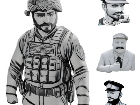 Stylized Hero Bust Collection Modelo de impresión 3D