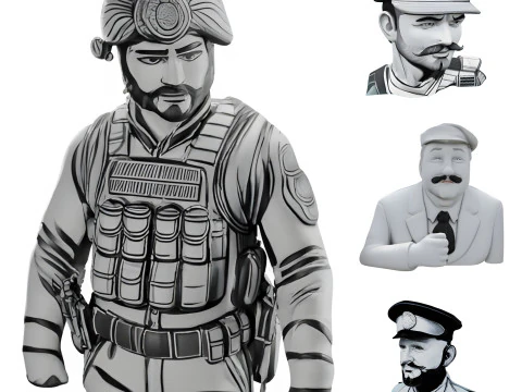 Collezione di busti di eroi stilizzati Modello di stampa 3D