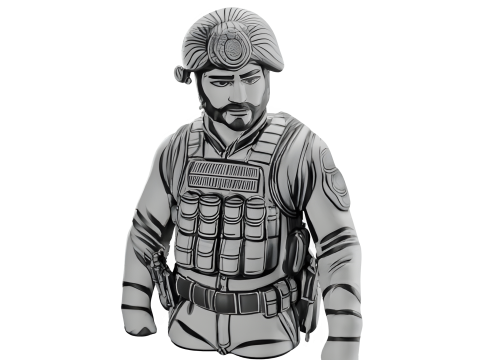 Stylized Hero Bust Collection 3Dプリントモデル