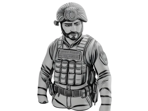Stylized Hero Bust Collection 3D Print Model