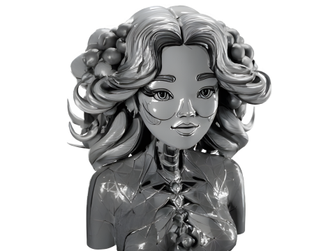 Cyber-Elegance Bust Collection Model Cetak 3D