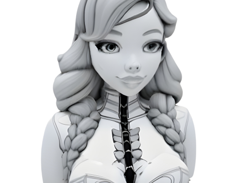 Cyber-Elegance Bust Collection Model Cetak 3D