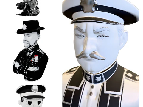 Cole&ccedil;&atilde;o Retro Police - S&eacute;rie Vintage de Aplica&ccedil;&atilde;o da Lei Modelo de Impressão 3D