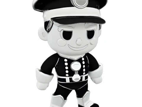 Retro Police Collection - Vintage Law Enforcement Series 3D Print Model