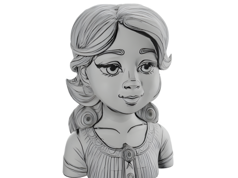 Elegant Stylized Female Bust Collection 3D Baskı Modeli