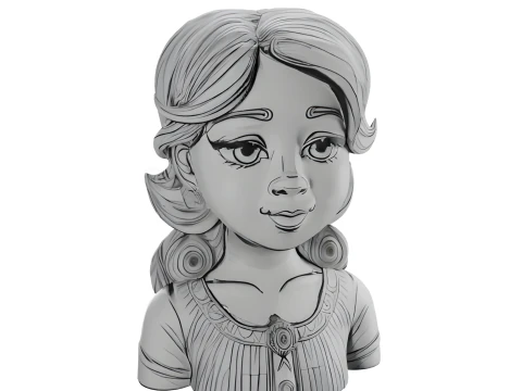 Elegant Stylized Female Bust Collection 3D Print Model