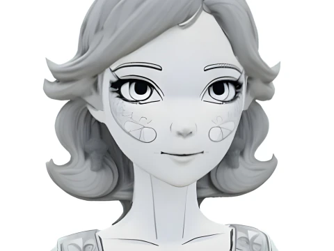 Elegant Stylized Female Bust Collection 3D Print Model