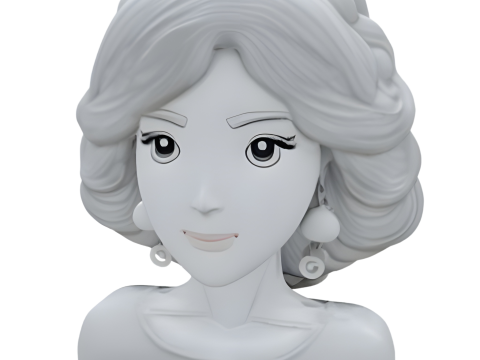 Elegant Stylized Female Bust Collection 3D Baskı Modeli