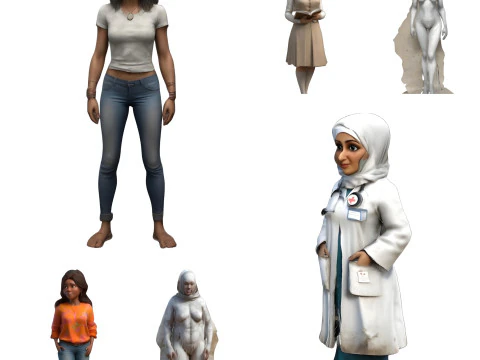 Koleksi Karakter Beragam Vol 1 Model Cetak 3D