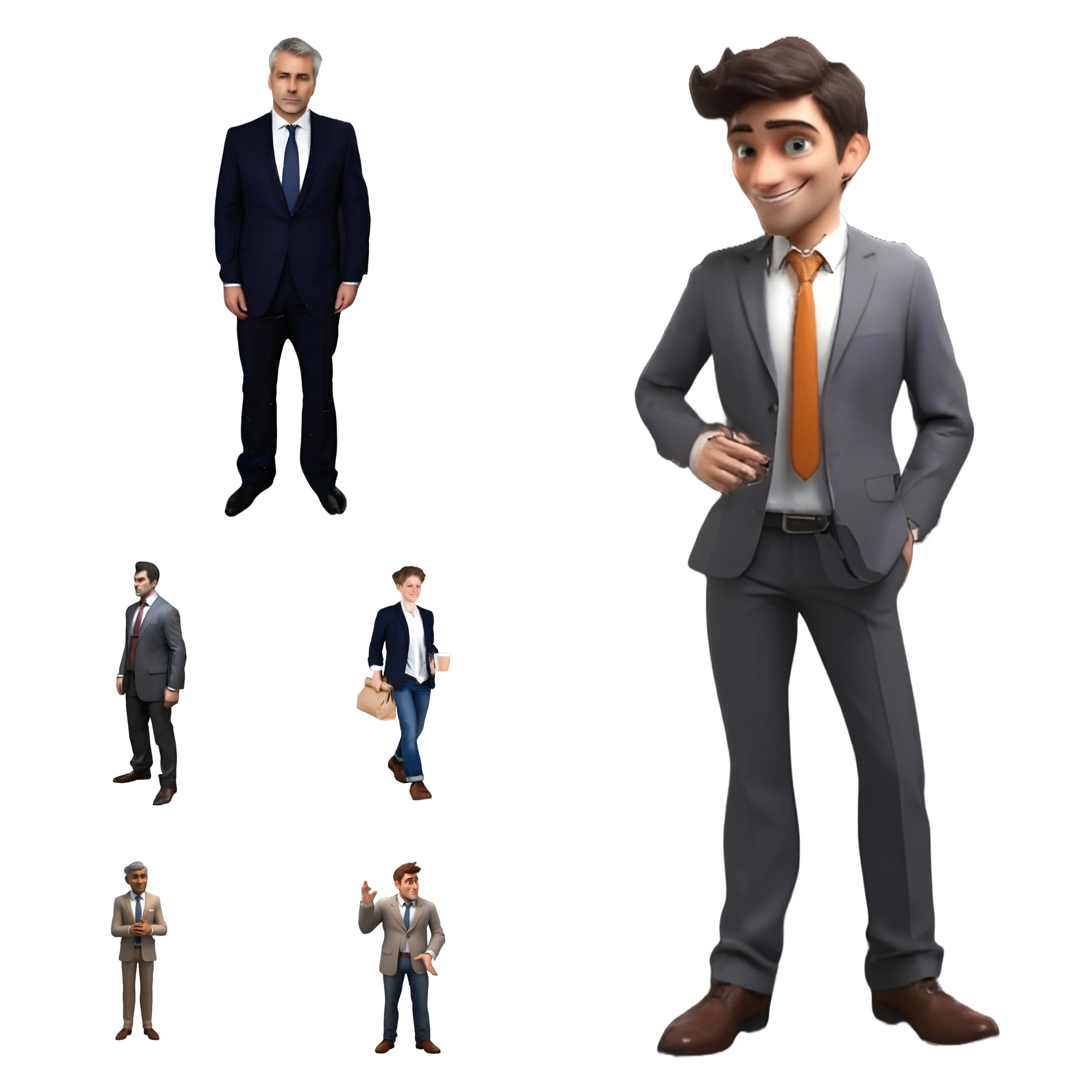 Business Professional Character Pack 3D Print Model .c4d .max .obj .3ds .fbx .stl .blend 
