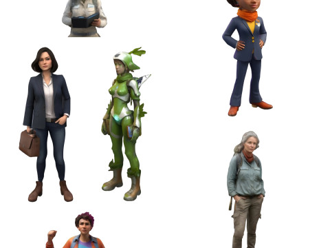 Professional Women Character Pack Modelo de impresión 3D