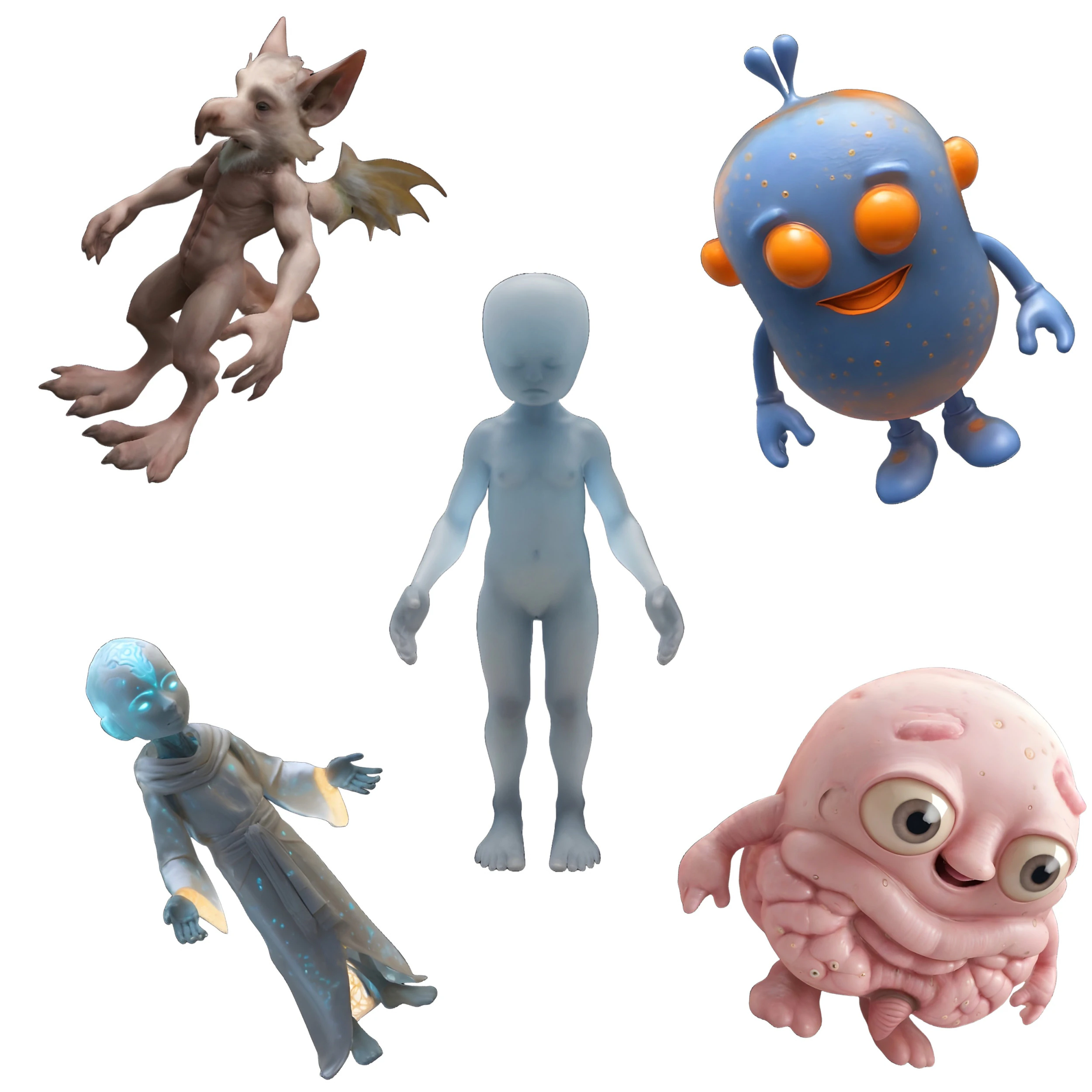 Fantastic Creatures Miniature Set 3D Print Model .c4d .max .obj .3ds .fbx .stl .blend 