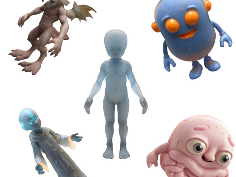 Fantastic Creatures Miniature Set 3Dプリントモデル