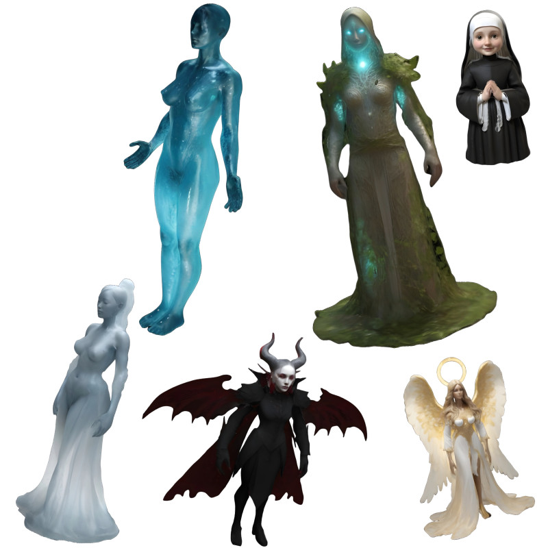 Mystical Beings Collection 3Dプリントモデル .c4d .max .obj .3ds .fbx .stl .blend 