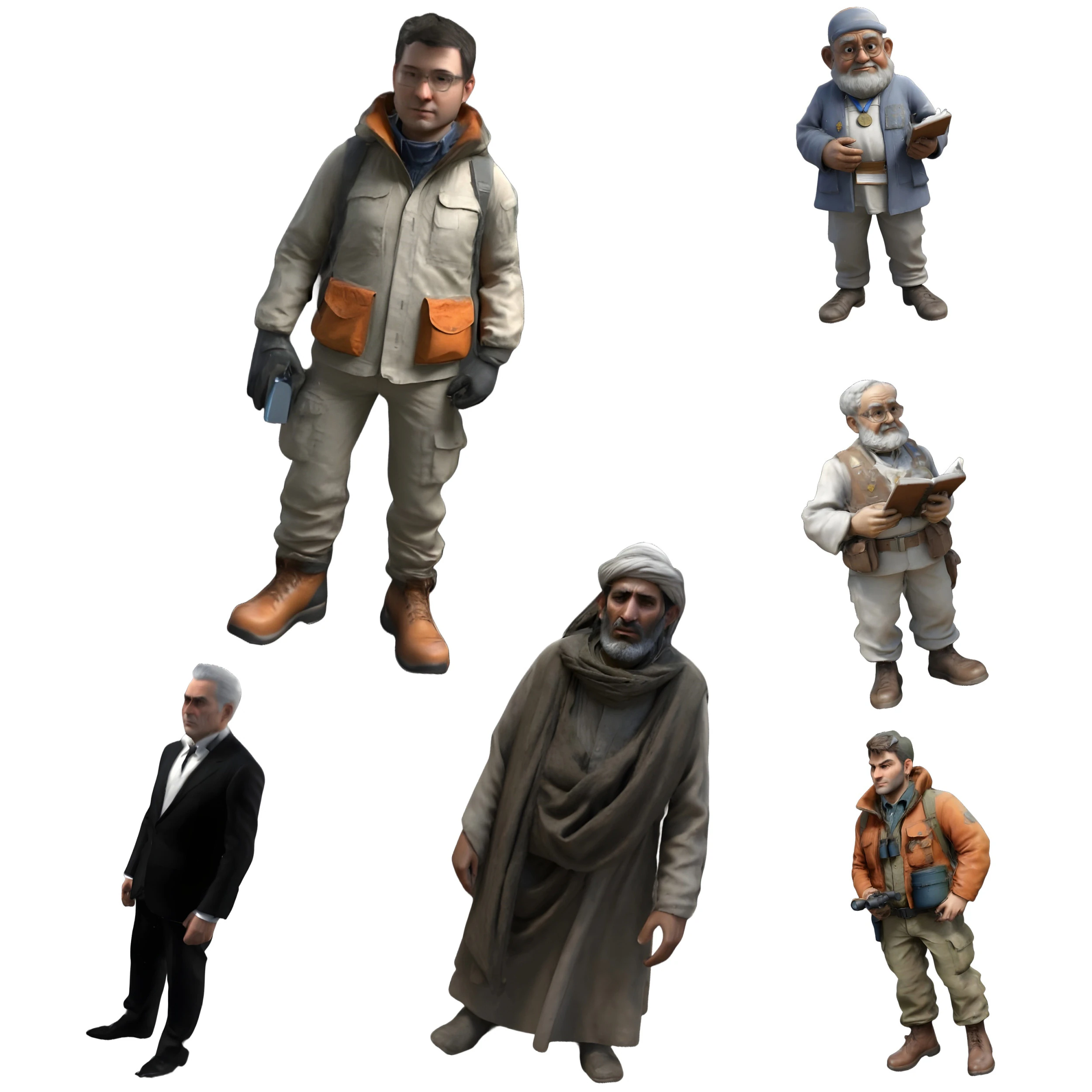 Character Collection Diverse Personalities 3D Print Model .c4d .max .obj .3ds .fbx .stl .blend