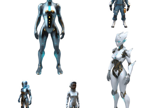 Sci-Fi Character Collection - Cyborg and Space Explorer Series 3D Print Model