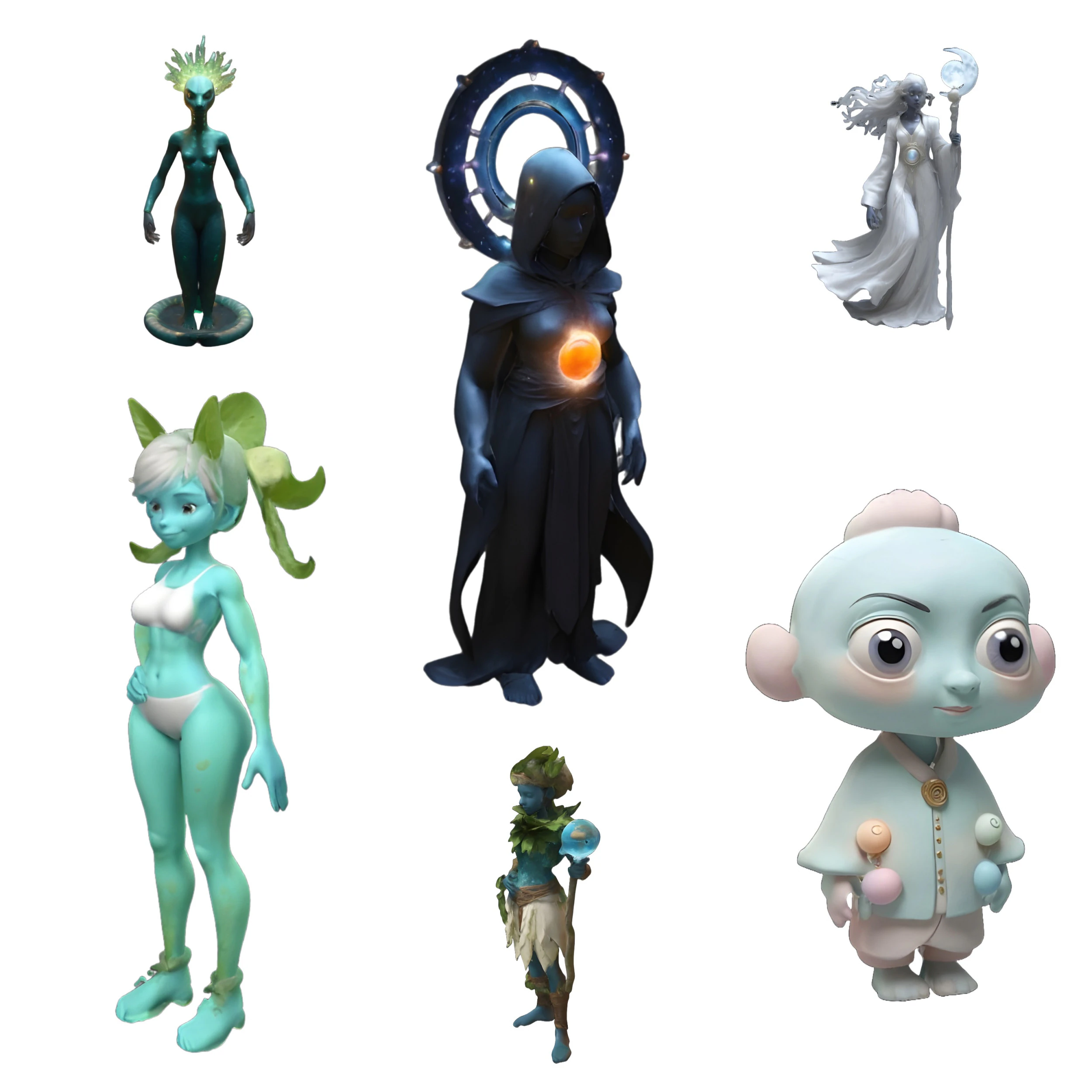Mystical Beings Character Set 3D Print Model .c4d .max .obj .3ds .fbx .stl .blend 