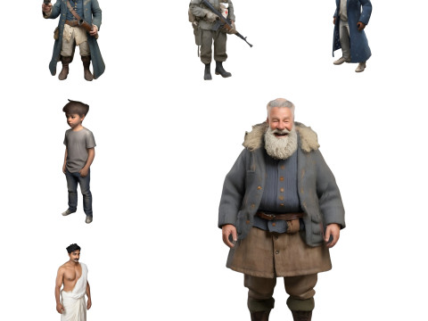 Historical Figures Character Collection 3Dプリントモデル