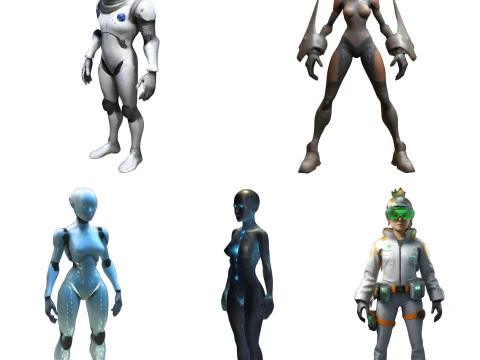 Futuristic Character Pack - Vol 1 3D Print Model