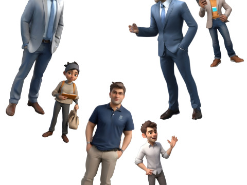 Business Casual Character Model Collection 3D Print Model