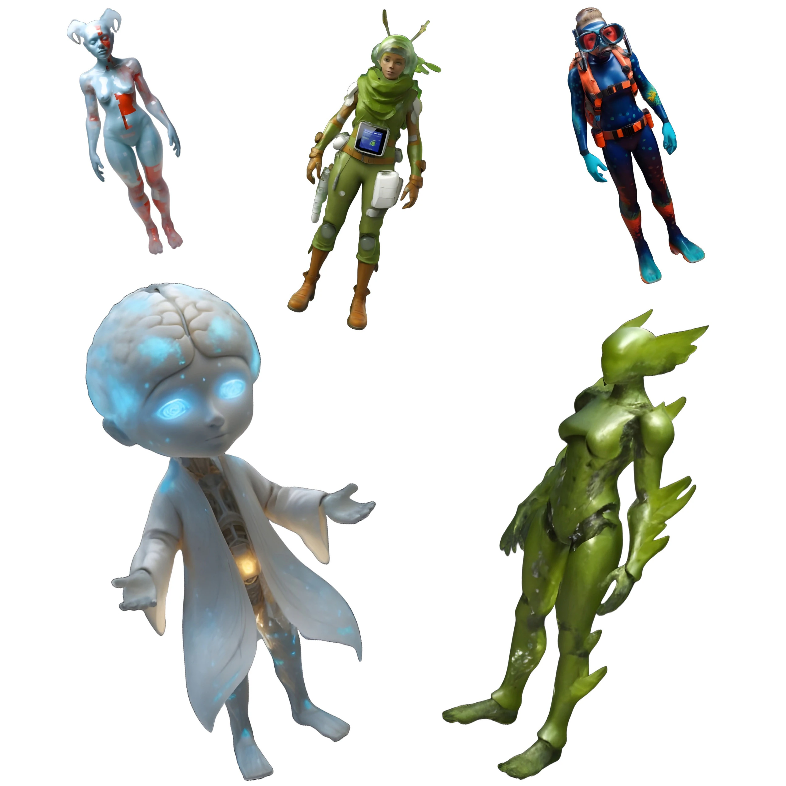 Cosmic Explorers Collection 3D Print Model .c4d .max .obj .3ds .fbx .stl .blend 