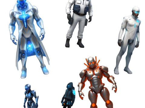 Cybernetic Character Collection 3D Print Model