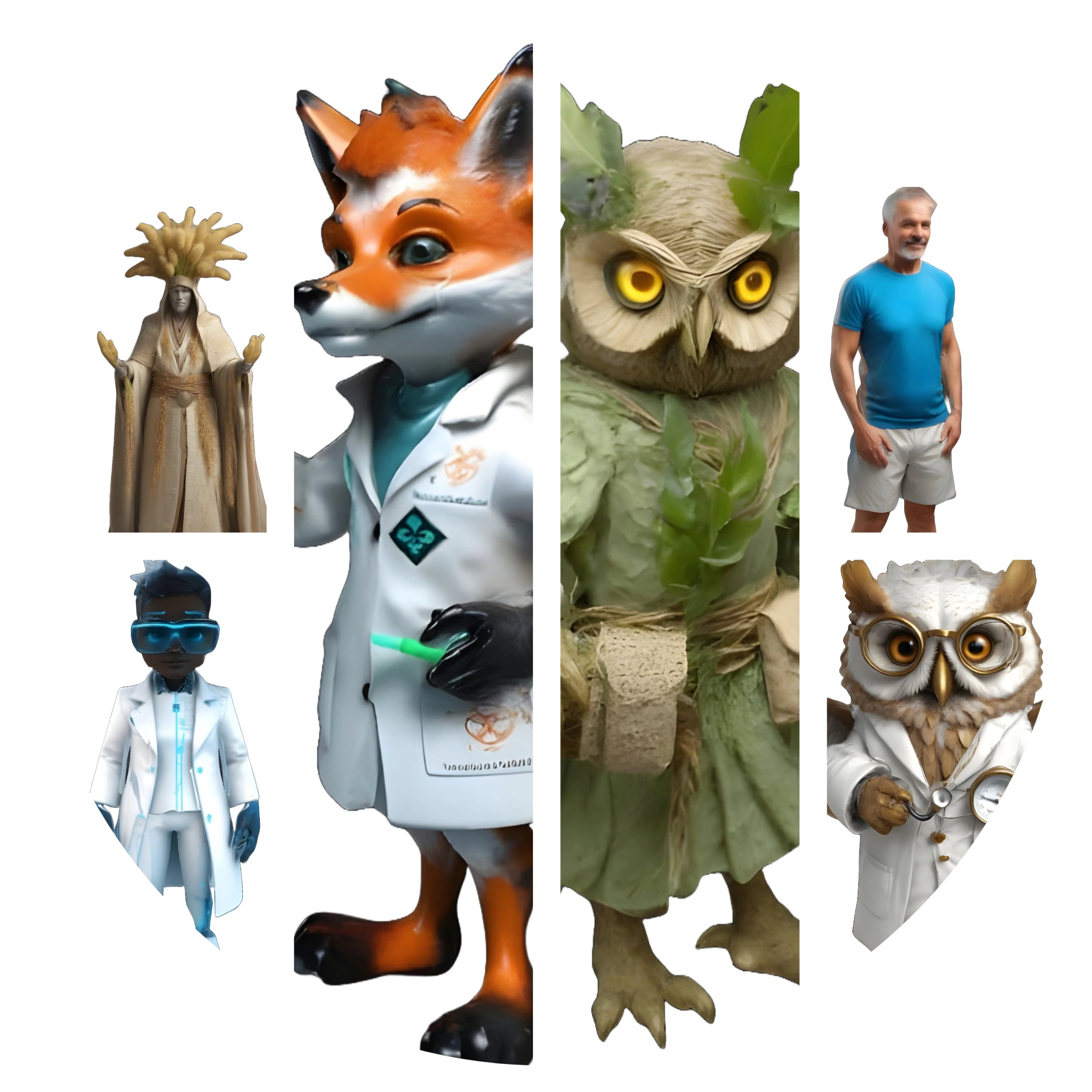 Medical Professional Character Collection 3D Print Model .c4d .max .obj .3ds .fbx .stl .blend 