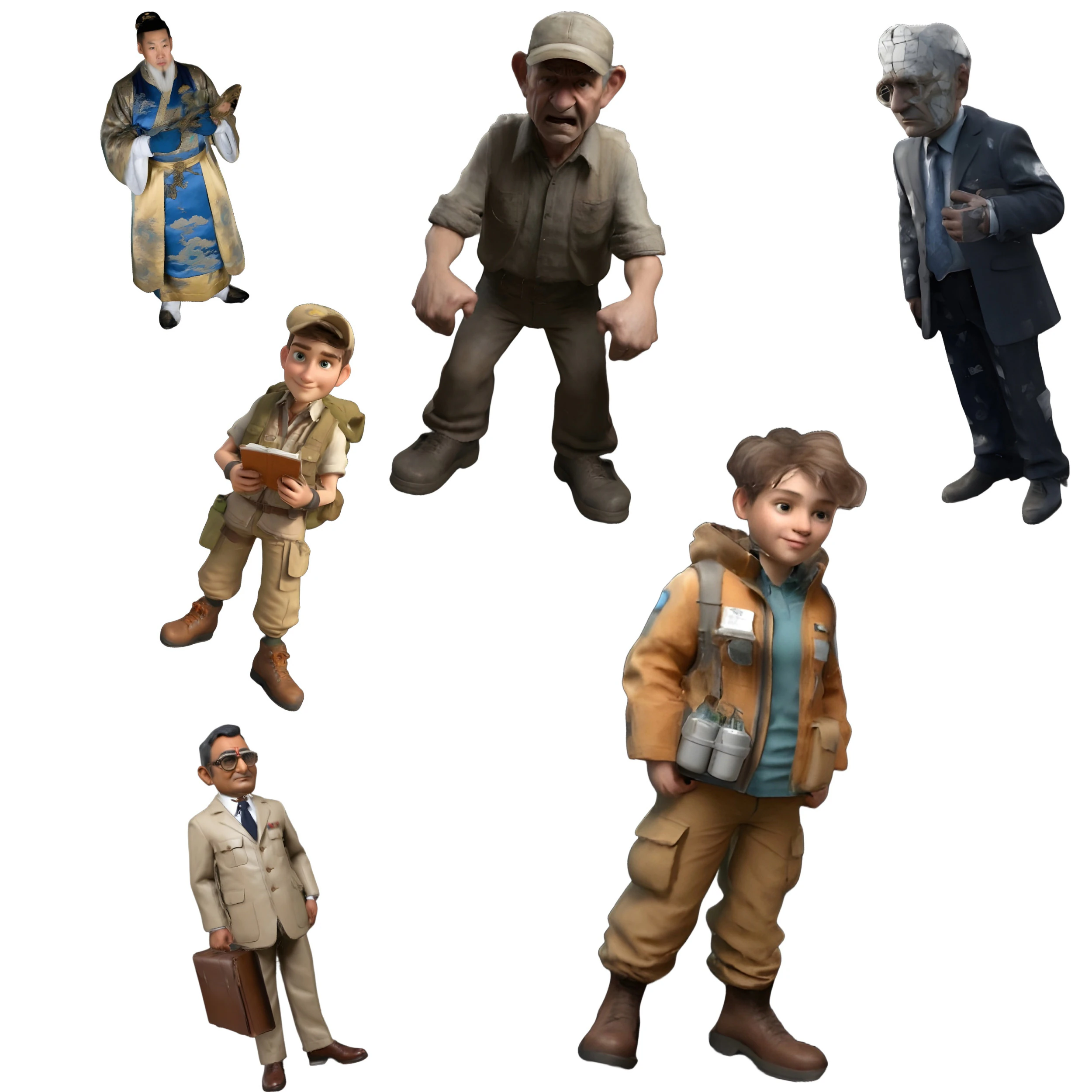 Adventure Team Character Set 3D Print Model .c4d .max .obj .3ds .fbx .stl .blend 