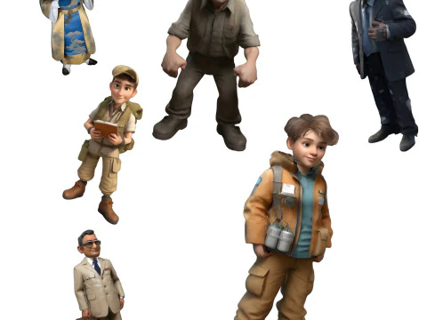 Набор персонажей команды приключений 3D Принт Модель